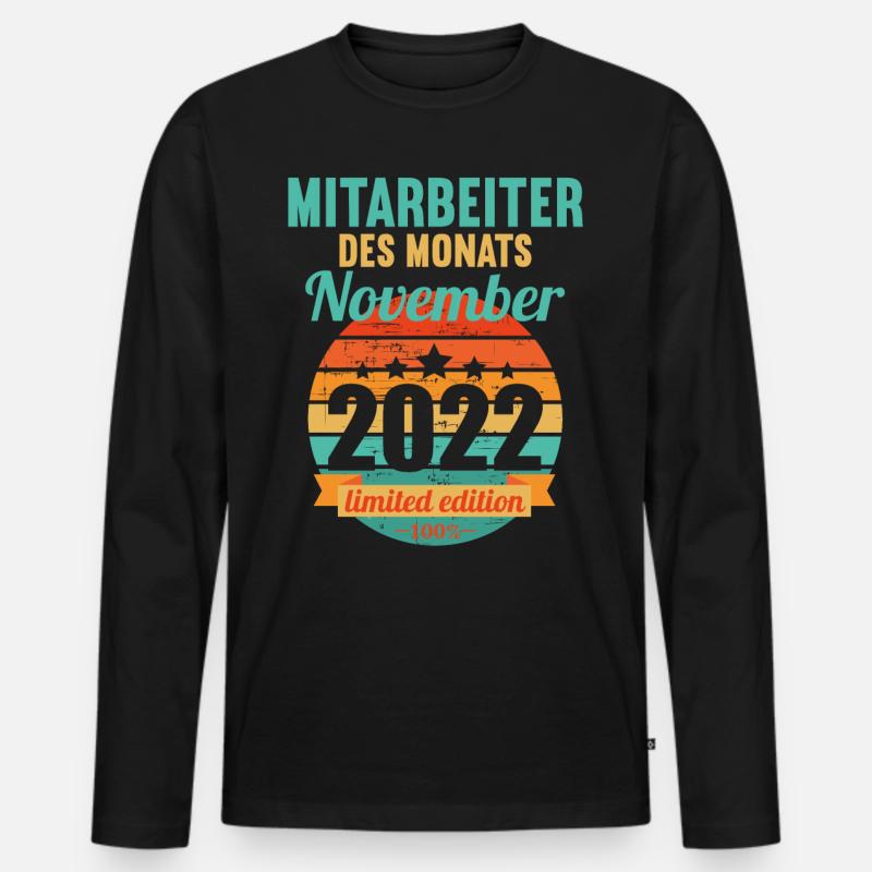 Mitarbeiter des Monats November 2022 - Männer Premium Bio Langarmshirt - Schwarz