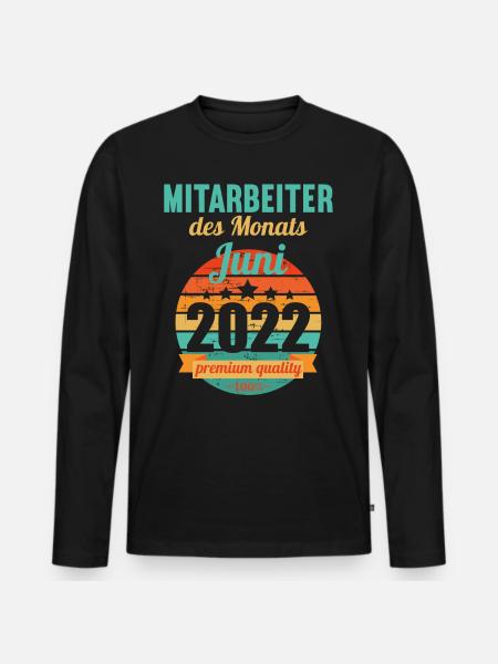 Mitarbeiter des Monats Juni 2022 - Männer Premium Bio Langarmshirt - Schwarz