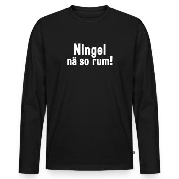 Sächsischer Dialekt Sachsen Sächsische Sprüche - Männer Premium Bio Langarmshirt - Schwarz - Vorne - Nico (187cm)
