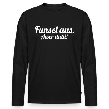 Sächsischer Dialekt Sachsen Sächsische Sprüche - Männer Premium Bio Langarmshirt - Schwarz - Vorne - Nico (187cm)