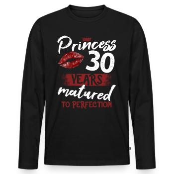 30 year old girl 30 bday Princess 30 birthday - Men's Premium Organic Long Sleeve Shirt - black - Front - Nico (187cm)
