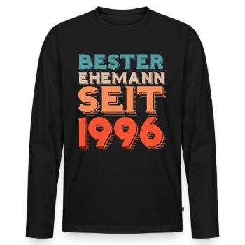 Bester Ehemann Seit 1996 - Männer Premium Bio Langarmshirt - Schwarz - Vorne - Nico (187cm)