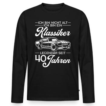 40. Geburtstag Klassiker Geschenk 40 Männer - Männer Premium Bio Langarmshirt - Schwarz - Vorne - Nico (187cm)