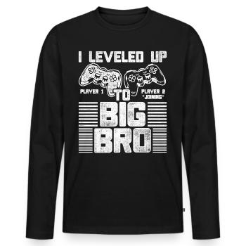 Vintage I nivelé à Big Brother - T-shirt manches longues Premium bio Homme - noir - Devant - Nico (187cm)