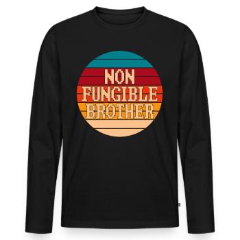Cryptocurrency Crypto NFT Non Fungible Brother - Männer Premium Bio Langarmshirt - Schwarz - Vorne - Nico (187cm)
