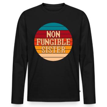 NFT Art Crypto NFT Cite Non Fungible Sister - T-shirt manches longues Premium bio Homme - noir - Devant - Nico (187cm)