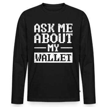 Vintage Crypto NFT Gift Cryptocurrency - Männer Premium Bio Langarmshirt - Schwarz - Vorne - Nico (187cm)