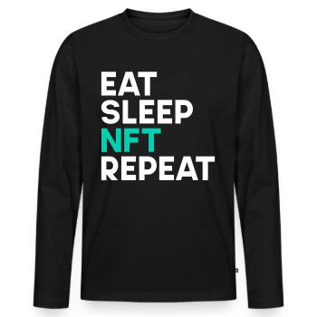 Crypto Art May Start Talking About NFT - Men's Premium Organic Long Sleeve Shirt - black - Front - Nico (187cm)