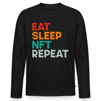 Vintage Crypto Art May Start Talking About NFT - Men's Premium Organic Long Sleeve Shirt - black - Front - Nico (187cm)