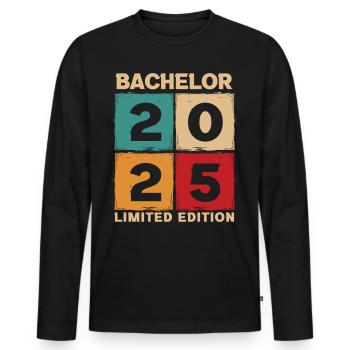 Bachelor 2025 Limited Edition - Männer Premium Bio Langarmshirt - Schwarz - Vorne - Nico (187cm)