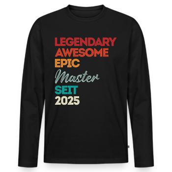 Master 2025 Abschluss Geschenk Studium Absolvent - Männer Premium Bio Langarmshirt - Schwarz - Vorne - Nico (187cm)
