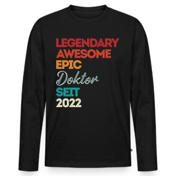 Doktor 2022 Doktorand Promotion Dissertation - Männer Premium Bio Langarmshirt - Schwarz - Vorne - Nico (187cm)
