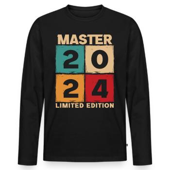 Master 2024 Diplôme Cadeau Étude Diplômé - T-shirt manches longues Premium bio Homme - noir - Devant - Nico (187cm)