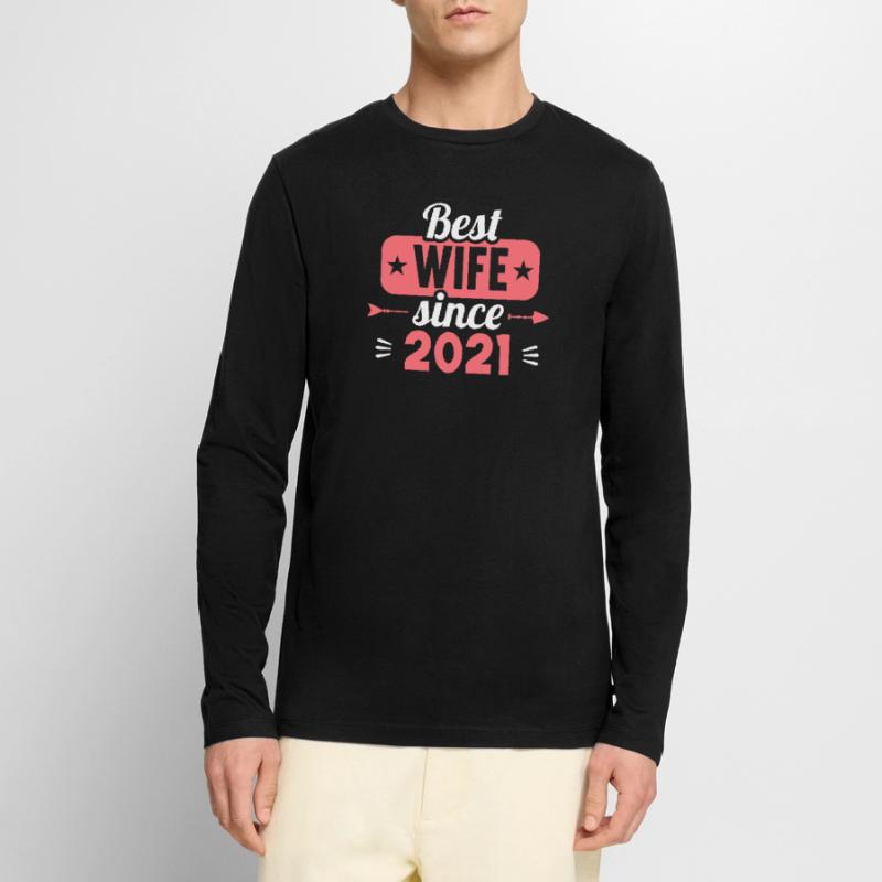 Beste Ehefrau Bester Ehemann seit 2021 Männer Premium Bio Langarmshirt