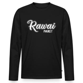 Vintage Thaïlande Asie Coucher de soleil Phuket Rawai - T-shirt manches longues Premium bio Homme - noir - Devant - Nico (187cm)