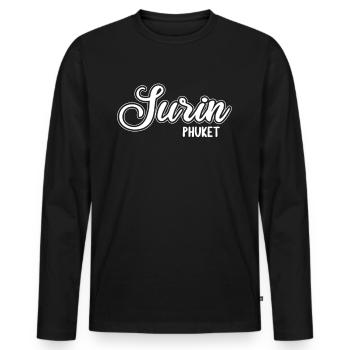 Vintage Thaïlande Asie Coucher de soleil Phuket Surin - T-shirt manches longues Premium bio Homme - noir - Devant - Nico (187cm)