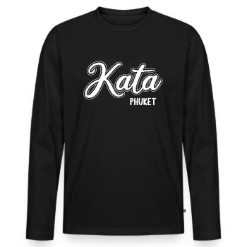 Vintage Thaïlande Asie Coucher de soleil Phuket Kata - T-shirt manches longues Premium bio Homme - noir - Devant - Nico (187cm)