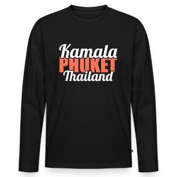 Vintage Thaïlande Asie Coucher de soleil Phuket Kamala - T-shirt manches longues Premium bio Homme - noir - Devant - Nico (187cm)