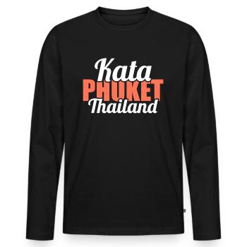 Vintage Thailand Asia Sunset Phuket Kata - Men's Premium Organic Long Sleeve Shirt - black - Front - Nico (187cm)