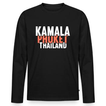 Vintage Thaïlande Asie Coucher de soleil Phuket Kamala - T-shirt manches longues Premium bio Homme - noir - Devant - Nico (187cm)