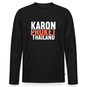 Vintage Thaïlande Asie Coucher de soleil Phuket Karon - T-shirt manches longues Premium bio Homme - noir - Devant - Nico (187cm)