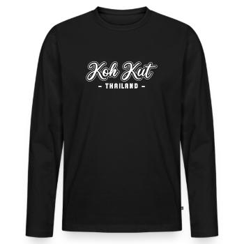 Vintage Thailand Vacation Asia Sunset Ko Kut - Men's Premium Organic Long Sleeve Shirt - black - Front - Nico (187cm)