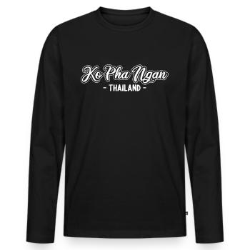 Vintage Thaïlande Vacances Asie Coucher de Soleil Ko Pha Ngan - T-shirt manches longues Premium bio Homme - noir - Devant - Nico (187cm)