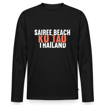 Vintage Thailand Vacation Asia Sunset Ko Tao - Männer Premium Bio Langarmshirt - Schwarz - Vorne - Nico (187cm)