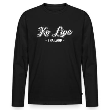 Vintage Thaïlande Vacances Asie Coucher de Soleil Ko Lipe - T-shirt manches longues Premium bio Homme - noir - Devant - Nico (187cm)