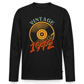 50e anniversaire né en 1972 - T-shirt manches longues Premium bio Homme - noir - Devant - Nico (187cm)