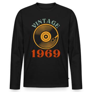 53 birthday born in 1969 - Men's Premium Organic Long Sleeve Shirt - black - Front - Nico (187cm)