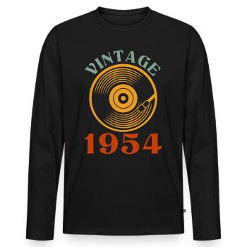 68 birthday born in 1954 - Men's Premium Organic Long Sleeve Shirt - black - Front - Nico (187cm)