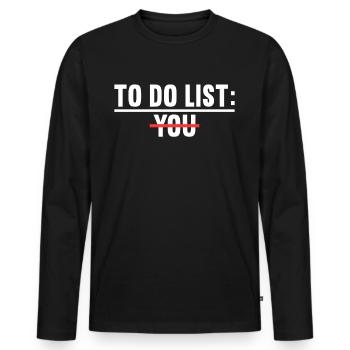 Mallorca Sauf Party Jersey To Do List You Malle - Men's Premium Organic Long Sleeve Shirt - black - Front - Nico (187cm)