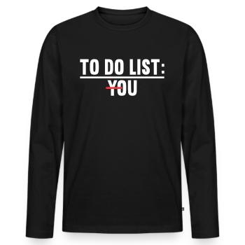 Mallorca Sauf Party Jersey To Do List You Malle - Men's Premium Organic Long Sleeve Shirt - black - Front - Nico (187cm)