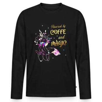 Coffee And Magic Wicca Goth Witch - Men's Premium Organic Long Sleeve Shirt - black - Front - Nico (187cm)