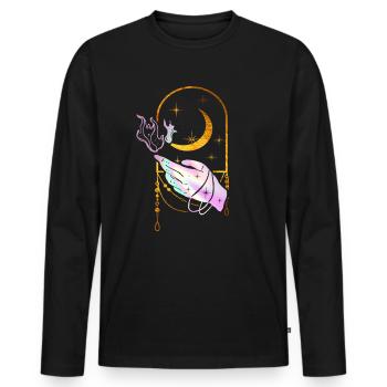 Esoterische Hand Magie Okkult Goth Wicca - Männer Premium Bio Langarmshirt - Schwarz - Vorne - Nico (187cm)