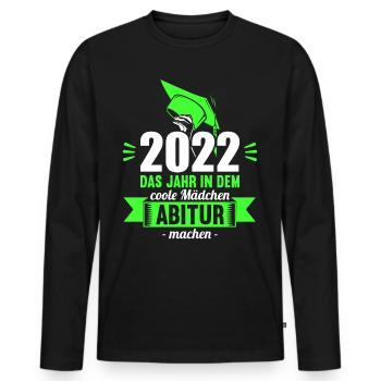 Abitur Gymnasium Damen und Herren Abi 2022 - Männer Premium Bio Langarmshirt - Schwarz - Vorne - Nico (187cm)
