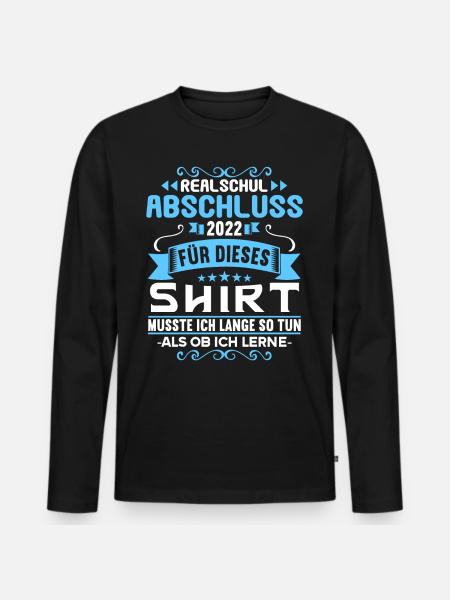 Realschule bestanden Realschulabschluss 2022 - Männer Premium Bio Langarmshirt - Schwarz