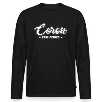 Vintage Holiday Trip Coron Philippines Asie - T-shirt manches longues Premium bio Homme - noir - Devant - Nico (187cm)