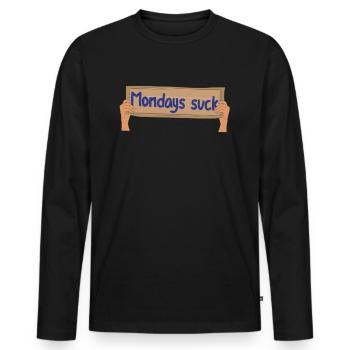 Les nerfs de l’assemblée lundi sucent la chemise de travail - T-shirt manches longues Premium bio Homme - noir - Devant - Nico (187cm)