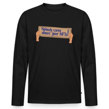 Personne ne se soucie de votre chemise sceptique nft crypto - T-shirt manches longues Premium bio Homme - noir - Devant - Nico (187cm)