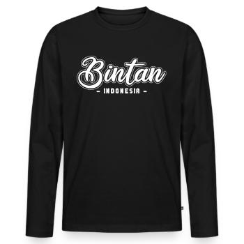 Vintage Holiday Trip Bintan Indonesia Asia - Men's Premium Organic Long Sleeve Shirt - black - Front - Nico (187cm)