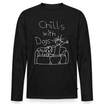 Celui avec le chien refroidit chien propriétaire de chien chien - T-shirt manches longues Premium bio Homme - noir - Devant - Nico (187cm)