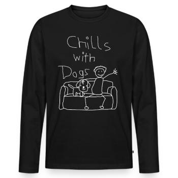 Celui avec le chien refroidit chien propriétaire de chien chien - T-shirt manches longues Premium bio Homme - noir - Devant - Nico (187cm)