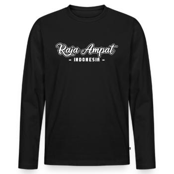 Voyage de vacances vintage Indonésie Raja Ampat - T-shirt manches longues Premium bio Homme - noir - Devant - Nico (187cm)