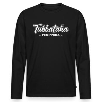 Voyage de vacances vintage Philippines Tubbataha - T-shirt manches longues Premium bio Homme - noir - Devant - Nico (187cm)