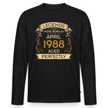 Geburtstag Legends Were Born In April 1988 - Männer Premium Bio Langarmshirt - Schwarz - Vorne - Nico (187cm)