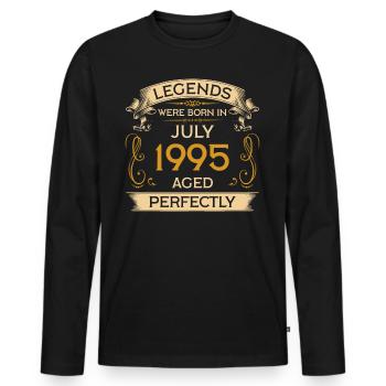 Geburtstag Legends Were Born In Juli 1995 - Männer Premium Bio Langarmshirt - Schwarz - Vorne - Nico (187cm)