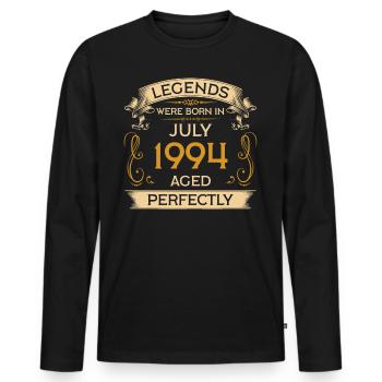Geburtstag Legends Were Born In Juli 1994 - Männer Premium Bio Langarmshirt - Schwarz - Vorne - Nico (187cm)