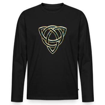Keltischer Knoten Symbol Wicca Irisch Magie - Männer Premium Bio Langarmshirt - Schwarz - Vorne - Nico (187cm)